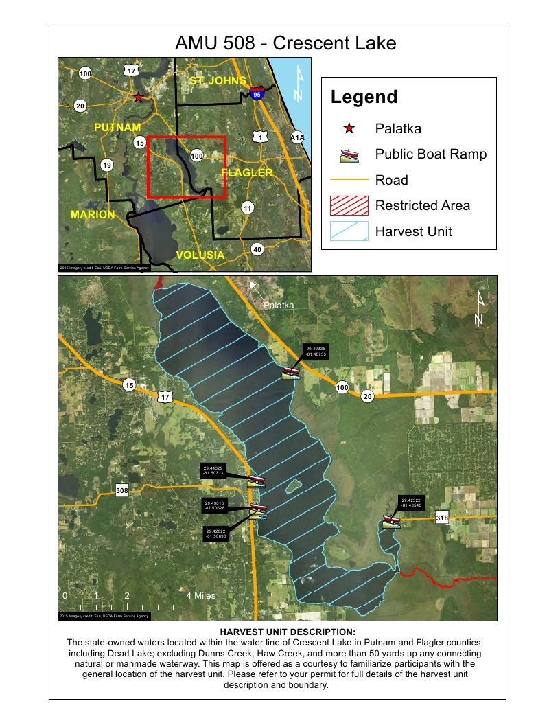 crescent lake alligator harvest map